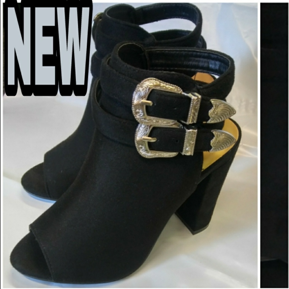 New Peep Toe Chunky High Heel Booties